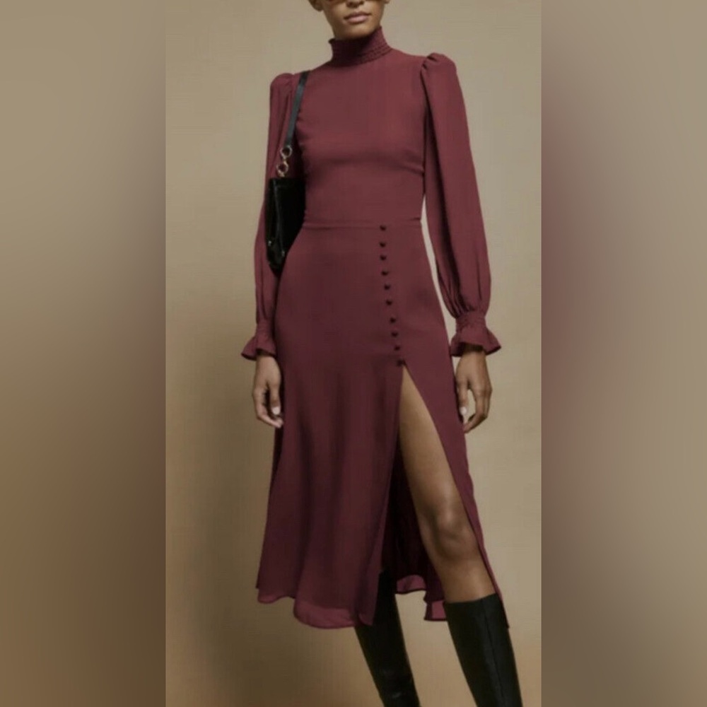 Reformation Stevie dress in plum. Size 2. New with tags!